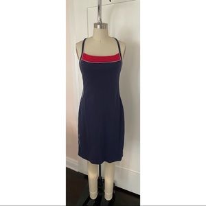 Vintage Navy and Red Racerback Dress